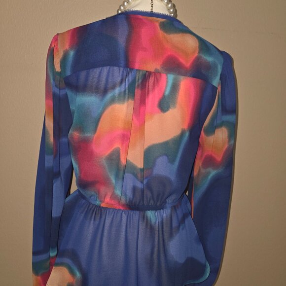 Nicole Miller Multicolor Abstract Chiffon Blouse – Size M - Picture 4 of 5